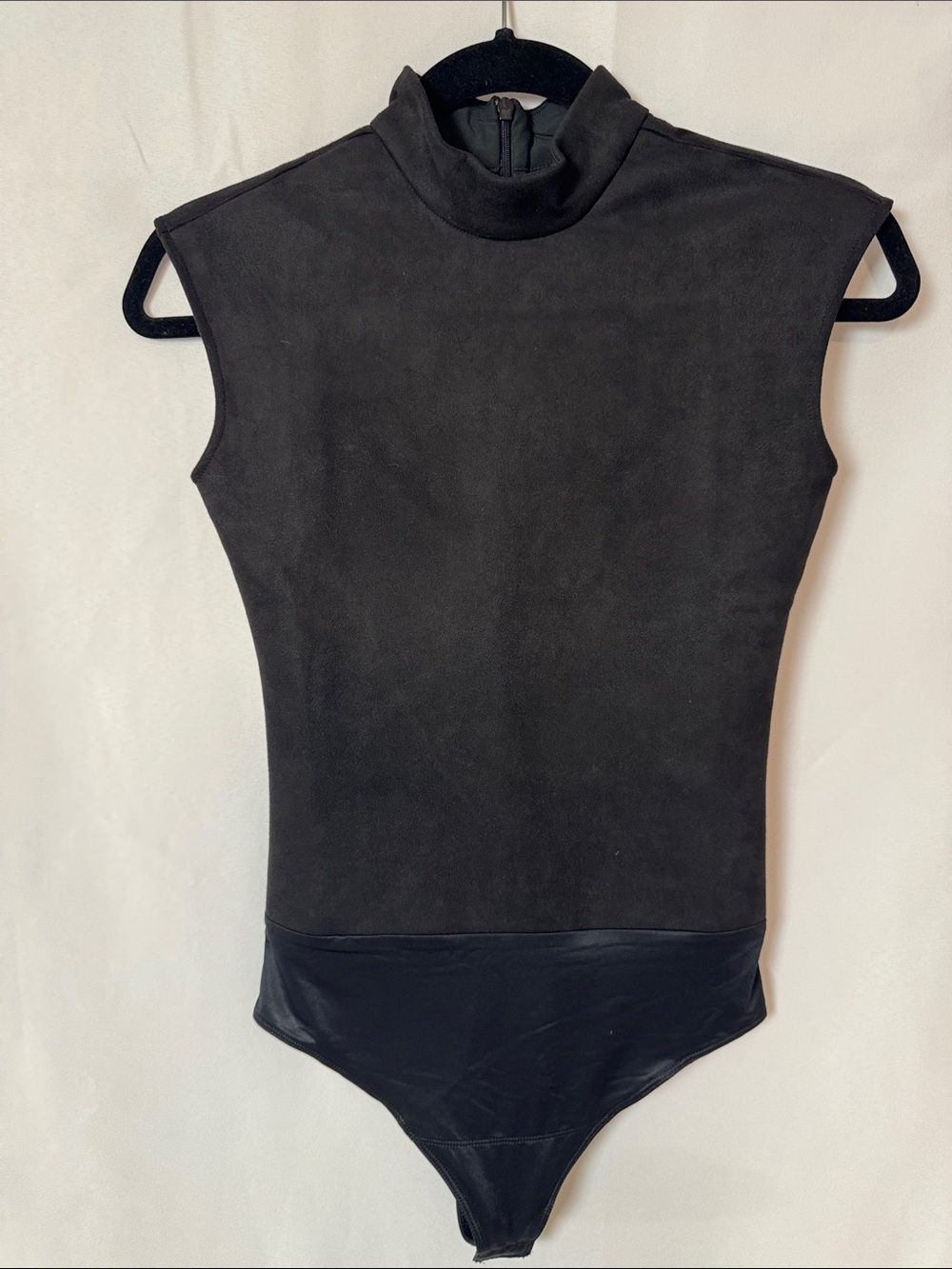 Faux Suede Black body suit
